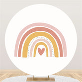 Toile de fond de cercle joyeux anniversaire arc-en-ciel mignon simple